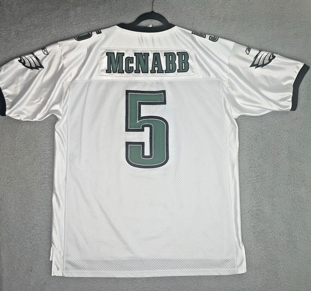 VTG Sewn Reebok Jersey Donovan McNabb #5 Philadelphia Eagles Mens 54 3XL White